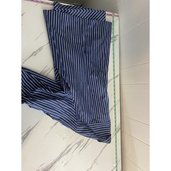 Lauren Ralph Lauren Diagonal Stripe Button Up Navy White Office Career Size 3X - Picture 6 of 7